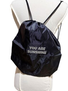 Brand new custom you are awesome rave festival black drawstring backpack bag